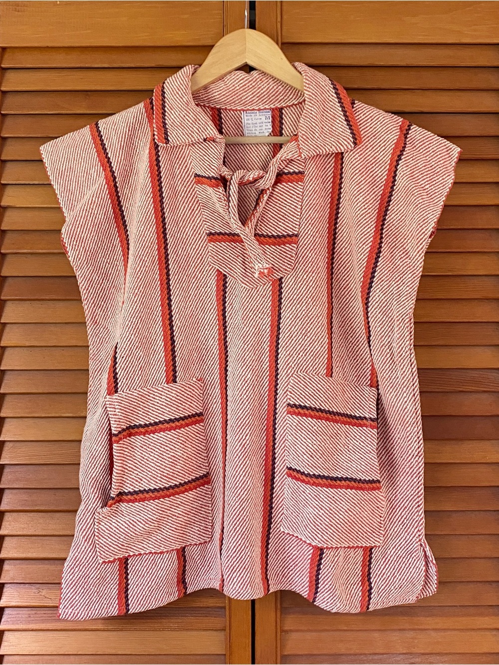 Mexican Top Women's Size Medium Baja Surfer Sleeveless Sweater Drug Rug Pullover